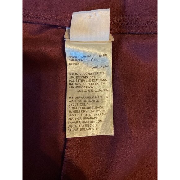 Chicos WomensTunic Leisure Suit Medium/Large Faux Suede Burgundy Stretch Preppy - Picture 7 of 16